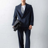 Men's Navy Blue Oversized Suit - 0001