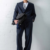Men's Navy Blue Oversized Suit - 0001