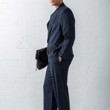 Men's Navy Blue Oversized Suit - 0001