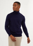 Men's Navy Blue Regular Fit Knit Sweater - HTU