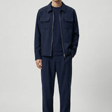 Men's Navy Blue Relaxed Fit Suit - 0002