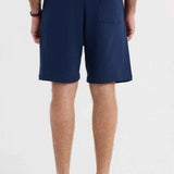 Men's navy blue shorts rear view with back patch pocket