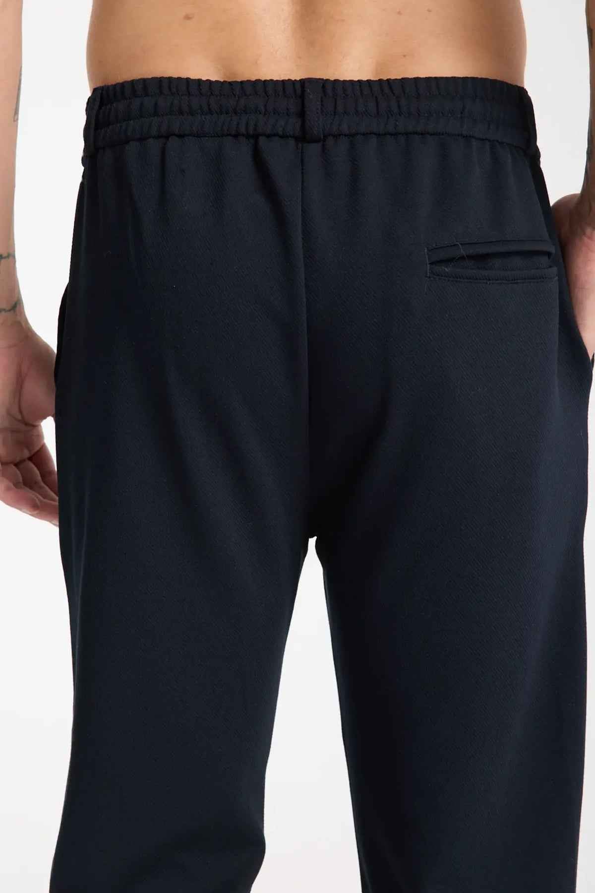 Men's Kaphone dark navy sweatpants with elastic waistband and side pocket detail