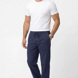 Men's Veleno track pants in navy with drawstring elastic waist and side pockets