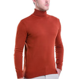 Men's Orange Regular Fit Knit Sweater - HTU