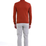 Men's Orange Regular Fit Knit Sweater - HTU