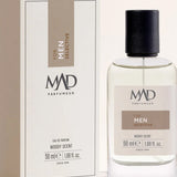 Men's perfume gift set: clear bottle with black cap, Men Selective label, 50 ml box