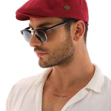 Ritag men's red flat cap with small side logo