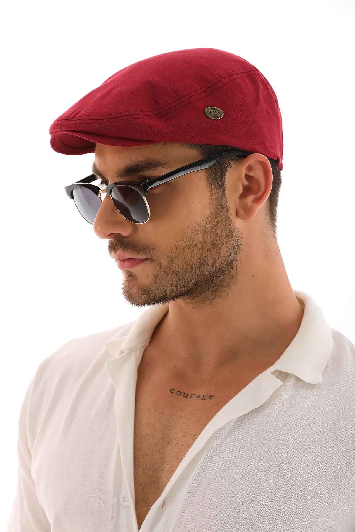 Ritag men's red flat cap with small side logo