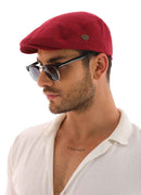 Men's Red Flat Cap - Ritag