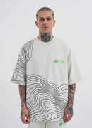 Men's Striped Oversize White T-Shirt - Macstrar