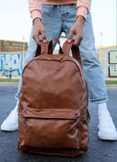 Men's Tan Leather Backpack - CNT006