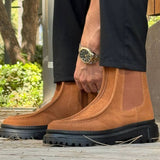 Men's Tan Suede Boots - 2433