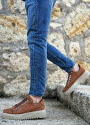 Men's Tan Suede Sneakers - 505