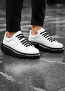 Men's White Black Sneakers - 295