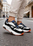 Men's White Blue Sneakers - 1838