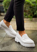 Men's White Loafers - 2417