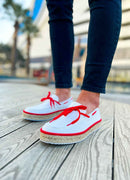 Men's White Red Espadrilles - 311
