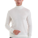 Men's White Regular Fit Knit Sweater - HTU