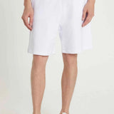 Men's white shorts with drawstring cord and relaxed fit, TDRS