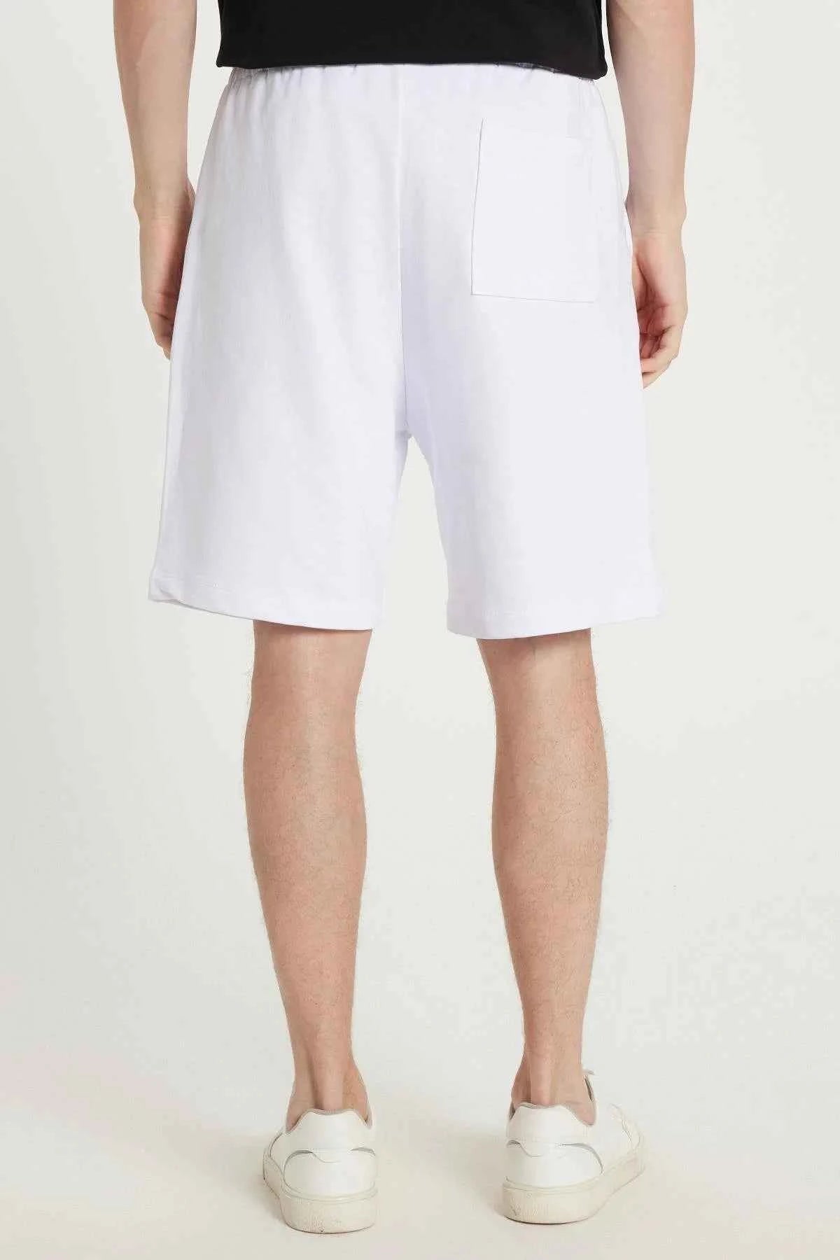 Men's white shorts with front pocket opening, TDRS