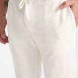 Men's Kaphone sweatpants in white with knotted drawstring and elastic waistband