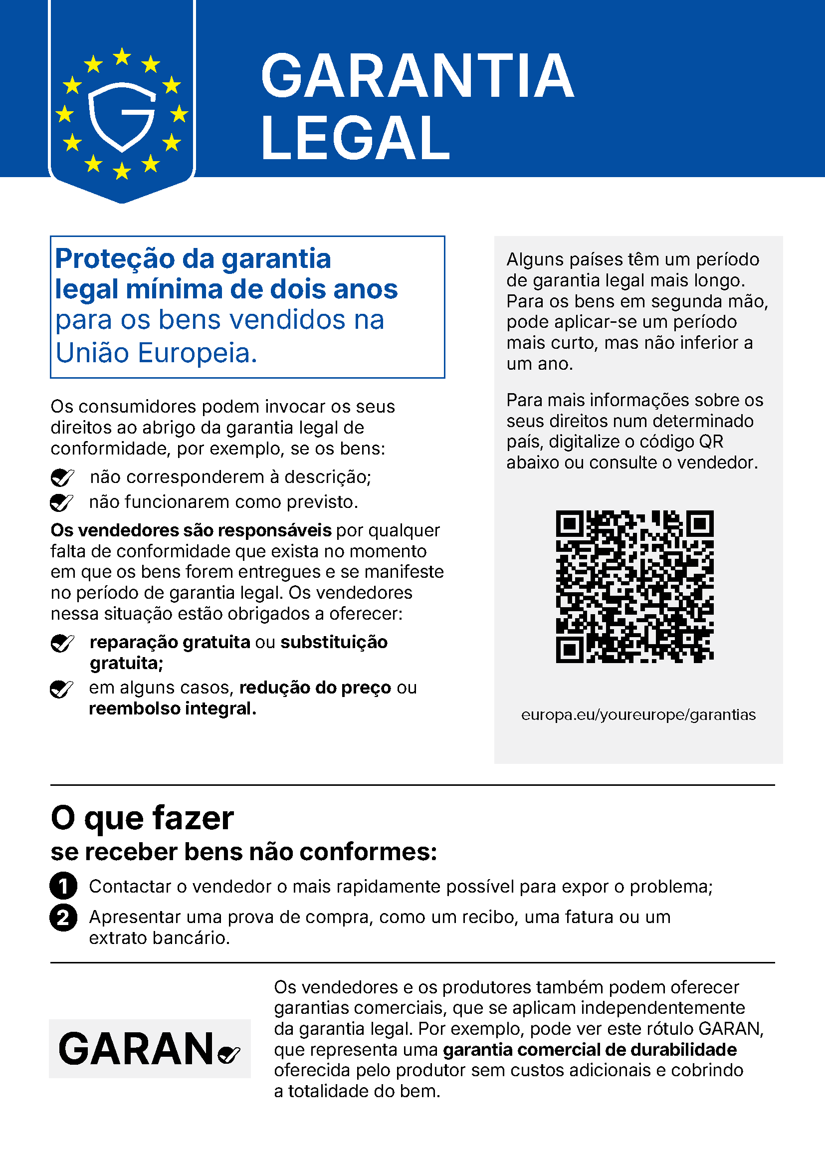 EU legal guarantee notice