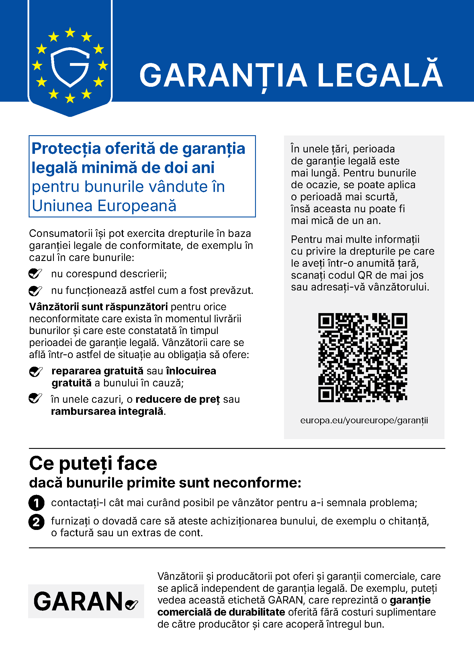 EU legal guarantee notice