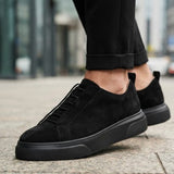 Men's Casual Black Suede Sneakers - 0581