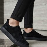 Men's Casual Black Suede Sneakers - 0581