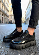 Men's Casual Black Suede Sneakers - 600