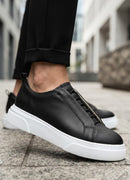 Men's Casual Black White Sneakers - 0581