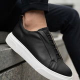 Men's Casual Black White Sneakers - 0581