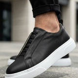 Men's Casual Black White Sneakers - 0581