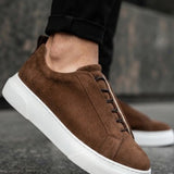 Men's Casual Brown Suede Sneakers - 0581