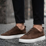 Men's Casual Brown Suede Sneakers - 0581