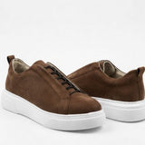 Men's Casual Brown Suede Sneakers - 0581