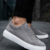 Men's Casual Gray Suede Sneakers - 0581
