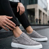Men's Casual Gray Suede Sneakers - 0581