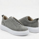 Men's Casual Gray Suede Sneakers - 0581