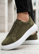 Men's Casual Khaki Suede Sneakers - 0581