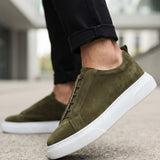 Men's Casual Khaki Suede Sneakers - 0581