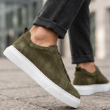 Men's Casual Khaki Suede Sneakers - 0581