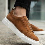 Men's Casual Tan Suede Sneakers - 0581