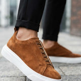 Men's Casual Tan Suede Sneakers - 0581