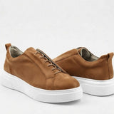 Men's Casual Tan Suede Sneakers - 0581