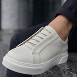 Men's Casual White Sneakers - 0581