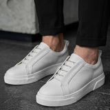 Men's Casual White Sneakers - 0581